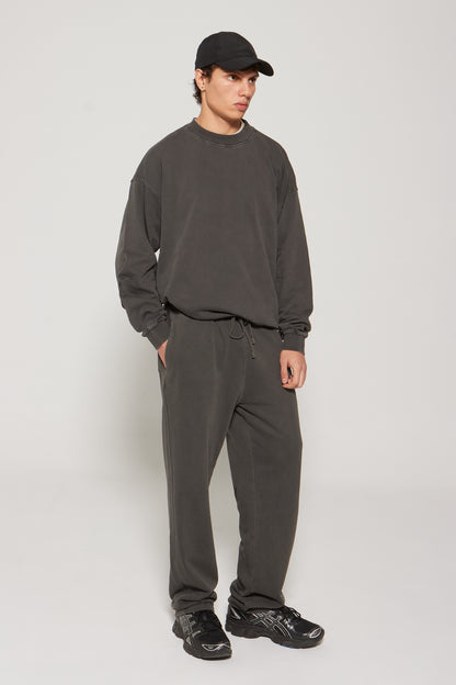 SWEATPANTS STRAIGHT CUT WASHED GREY