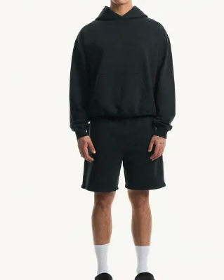 SWEATSHORTS RELAXED FIT DARK GREY WASHED
