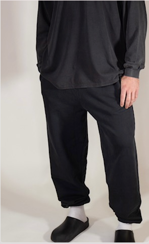 SWEATPANTS CUFFED  WASHED DARK GREY